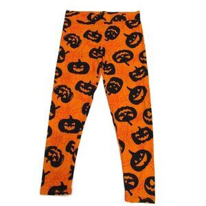 Chances R Womens Halloween Leggings Jack O' Lantern & Spider Webs X-Large